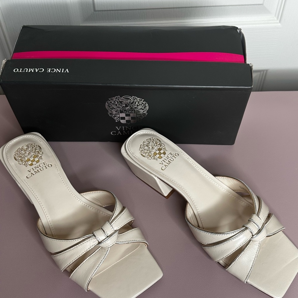 Vince Camuto Cream Women's Heeled Slides